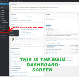Showing "Users" option on the menu of the Dashboard
