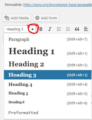 Displaying text size drop-down in WordPress